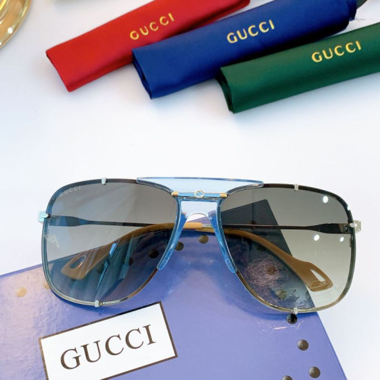 Occhiali da sole rotondi GG0739S blu / marrone Occhiali da sole rotondi GG0739S blu / marrone