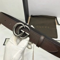 Replica 1:1 Cintura in pelle con fibbia Double G marrone 406831 Outlet Cintura in pelle con fibbia Double G marrone 406831 imitazioni perfette