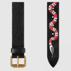 Replica 1:1 Cintura in pelle con Kingsnake Black 434520 Outlet Cintura in pelle con Kingsnake Black 434520 imitazioni perfette