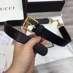 Replica 1:1 Cintura in pelle con morsetto nero 488939 Outlet Cintura in pelle con morsetto nero 488939 imitazioni perfette