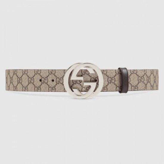 Alta gamma replica Cintura GG Supreme con fibbia G beige marrone 411924