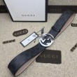 Pari all'originale replica Cintura GG Supreme con fibbia G nera 411924