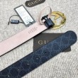 Pari all'originale replica Cintura GG Supreme con fibbia G nera 411924