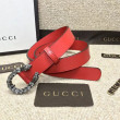 Qualità superiore replica Cintura in pelle con fibbia Dioniso in cristallo rossa 432142 Qualità superiore replica Cintura in pelle con fibbia Dioniso in cristallo rossa 432142