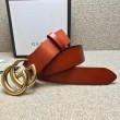 Alta gamma replica Cintura in pelle con fibbia doppia G in pelle 406831