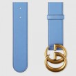 Cintura in pelle con fibbia Double G blu 400593