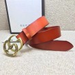 Qualità superiore replica Cintura in pelle con fibbia Double G con cinturino in serpente 458949