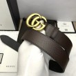 Cintura in pelle con fibbia Double G marrone 406831