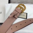Qualità superiore replica Cintura in pelle con fibbia Double G rosa 400593