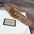 Qualità superiore replica Cintura in pelle con fibbia Double G rosa 400593