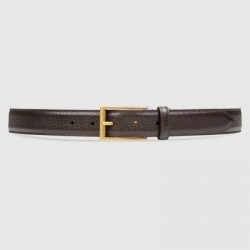 Cintura in pelle con fibbia rettangolare marrone 429028 imitazioni perfette