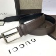 Cintura in pelle con fibbia rettangolare marrone 429028