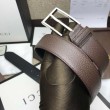 Cintura in pelle con fibbia rettangolare marrone 429028