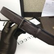 Cintura in pelle con fibbia rettangolare marrone 429028