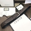 Cintura in pelle con fibbia rettangolare marrone 429028