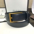 Cintura in pelle con fibbia rettangolare nera 429028