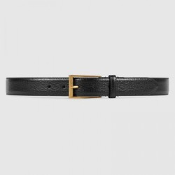 Cintura in pelle con fibbia rettangolare nera 429028 imitazioni perfette