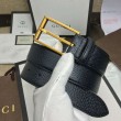Cintura in pelle con fibbia rettangolare nera 429028