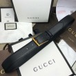 Cintura in pelle con fibbia rettangolare nera 429028