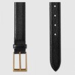 Cintura in pelle con fibbia rettangolare nera 429028