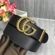 Cintura in pelle con fibbia Torchon Double G nera 524105