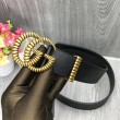 Cintura in pelle con fibbia Torchon Double G nera 524105