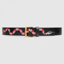 Cintura in pelle con Kingsnake Black 434520 imitazioni perfette
