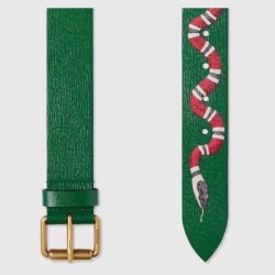 Cintura in pelle con Kingsnake Green 434520 imitazioni perfette