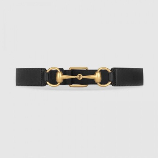 Cintura in pelle con morsetto nero 488939