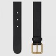 Cintura in pelle con morsetto nero 488939