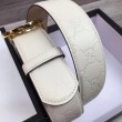 Qualità superiore replica Cintura in pelle Signature bianca 370543