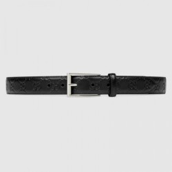 Cintura in pelle Signature nera 429028 imitazioni perfette