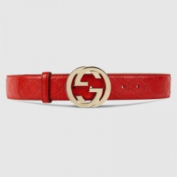 Qualità superiore replica Cintura ssima con doppia G rossa 114876 imitazioni perfette