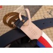 Pari all'originale replica Cintura Sylvie Web con fibbia doppia G blu 409416