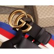 Cintura Sylvie Web con fibbia doppia G nera 409416