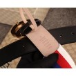 Cintura Sylvie Web con fibbia doppia G nera 409416
