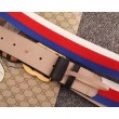 Cintura Sylvie Web con fibbia doppia G nera 409416