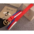 Dettagli perfetti Cintura Sylvie Web con fibbia doppia G rossa 409416