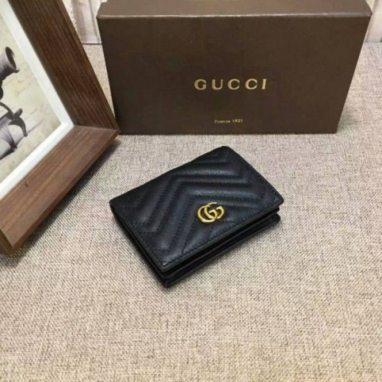Porta carte GG Marmont in nero 443125