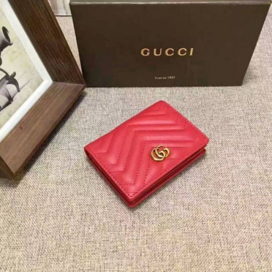 Porta carte GG Marmont in rosso 443125