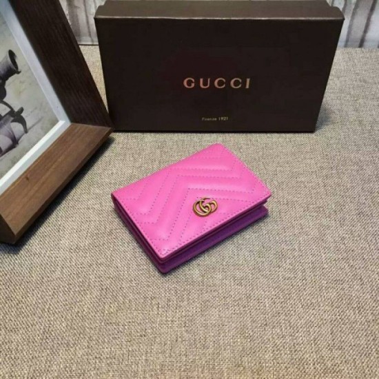 Portacarte GG Marmont in rosa 443125