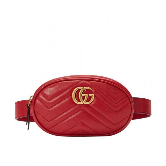Riproduzione Fedele GG Marmont Matelasse Cinturino in pelle 476434 Rosso imitazioni Replica Alta Qualità GG Marmont Matelasse Cinturino in pelle 476434 Rosso