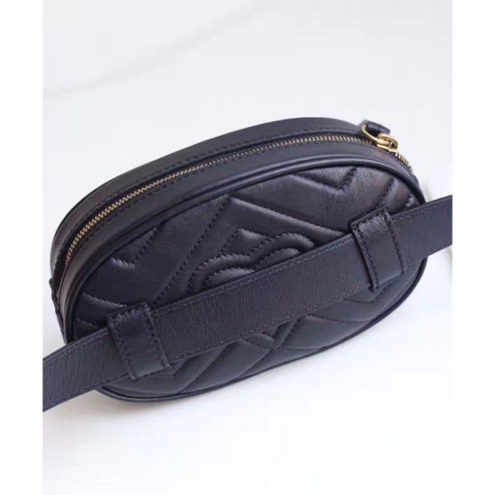 Riproduzione Fedele GG Marmont Matelasse Cinturino in pelle 476434 Nero imitazioni Replica Alta Qualità GG Marmont Matelasse Cinturino in pelle 476434 Nero