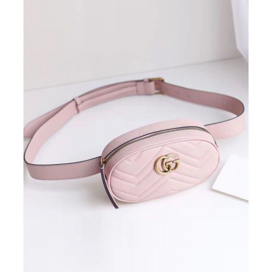 Riproduzione Fedele GG Marmont Matelasse Cinturino in pelle 476434 Rosa imitazioni Replica Alta Qualità GG Marmont Matelasse Cinturino in pelle 476434 Rosa