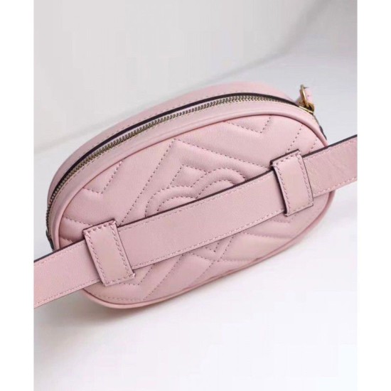 Riproduzione Fedele GG Marmont Matelasse Cinturino in pelle 476434 Rosa imitazioni Replica Alta Qualità GG Marmont Matelasse Cinturino in pelle 476434 Rosa