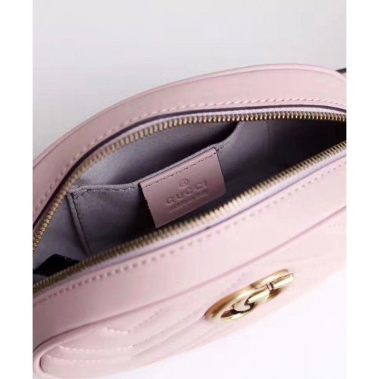 Riproduzione Fedele GG Marmont Matelasse Cinturino in pelle 476434 Rosa imitazioni Replica Alta Qualità GG Marmont Matelasse Cinturino in pelle 476434 Rosa