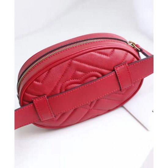 Riproduzione Fedele GG Marmont Matelasse Cinturino in pelle 476434 Rosso imitazioni Replica Alta Qualità GG Marmont Matelasse Cinturino in pelle 476434 Rosso