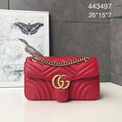 Cloni Firmate Borsa mini GG Marmont Matelasse 443497 rossa imitazioni