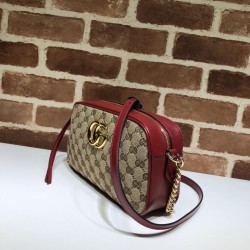 Borsa a tracolla GG Marmont piccola 447632 Rossa Dupe Perfetta Cloni Firmate Borsa a tracolla GG Marmont piccola 447632 Rossa imitazioni