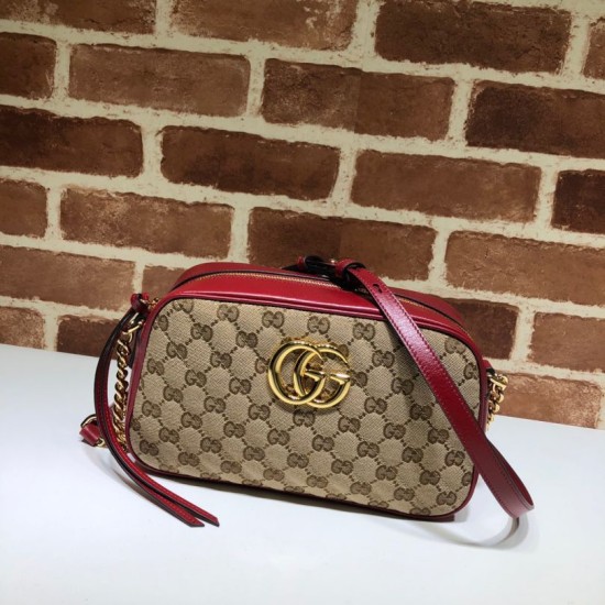 Cloni Firmate Borsa a tracolla GG Marmont piccola 447632 Rossa imitazioni